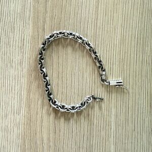 Chrome Heart Inspired Silver Chain Bracelet